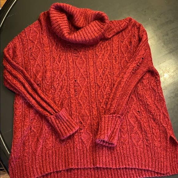 Free People Distressed Cable Knit Sweater - Picture 2 of 7